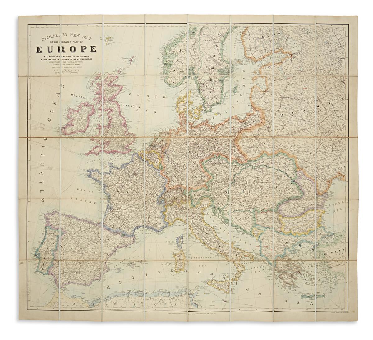 STANFORD, EDWARD. Stanfords New Map of the Greater Part of Europe,